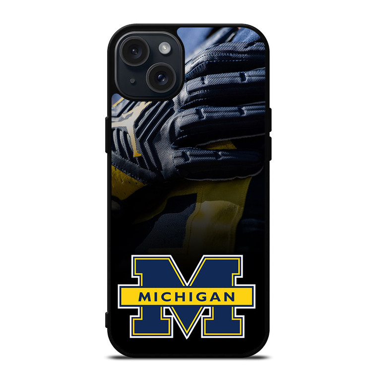 MICHIGAN WOLVERINES JERSEY GLOVES iPhone 15 Plus Case Cover