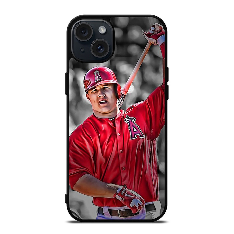 MIKE TROUT BASEBALL LOS ANGELES ANGELS iPhone 15 Plus Case Cover