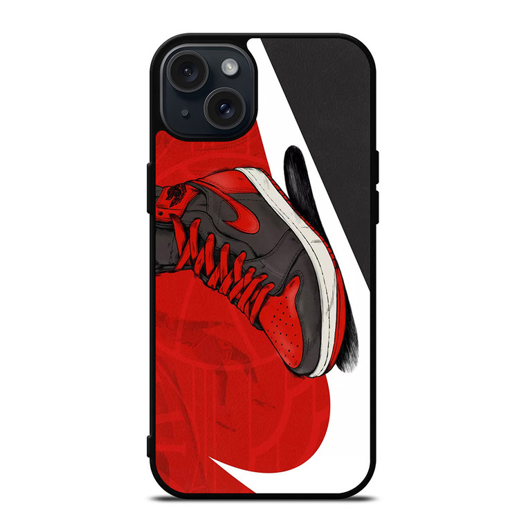 NIKE AIR JORDAN SHOES RED iPhone 15 Plus Case Cover