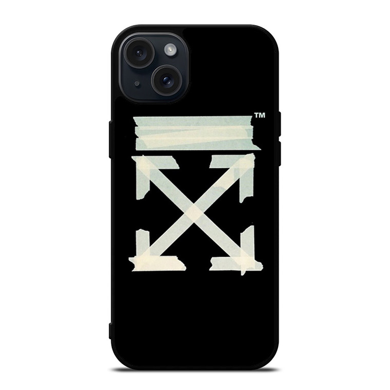 OFF WHITE TAPE LOGO iPhone 15 Plus Case Cover