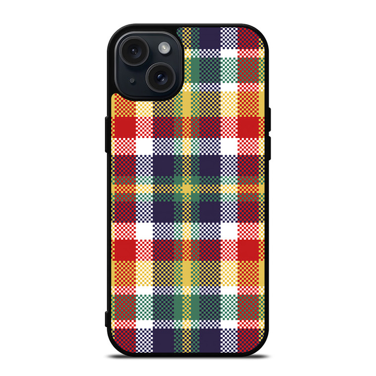 PIXELIZED TARTAN PATTERN iPhone 15 Plus Case Cover