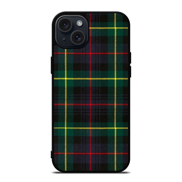 RED YELLOW TARTAN PLAID PATTERN iPhone 15 Plus Case Cover