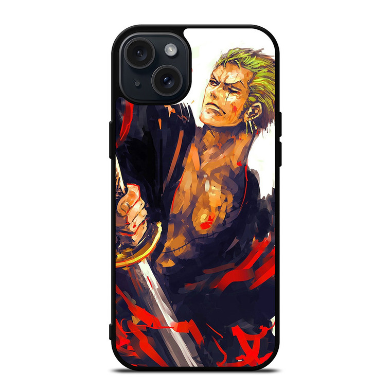 RORONOA ZORO ONE PIECE ART iPhone 15 Plus Case Cover