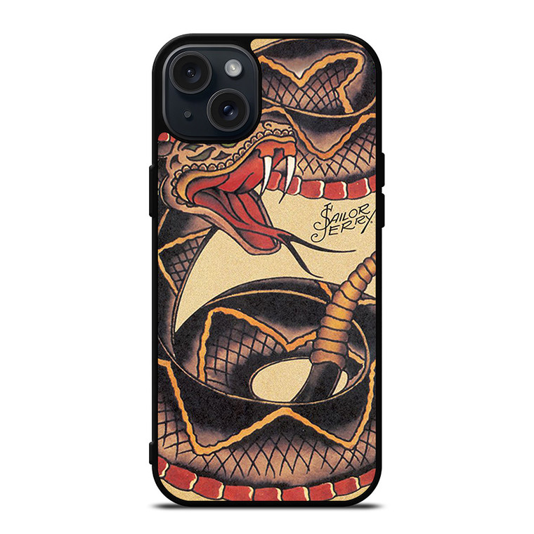 SAILOR JERRY SNAKE TATTOO iPhone 15 Plus Case Cover