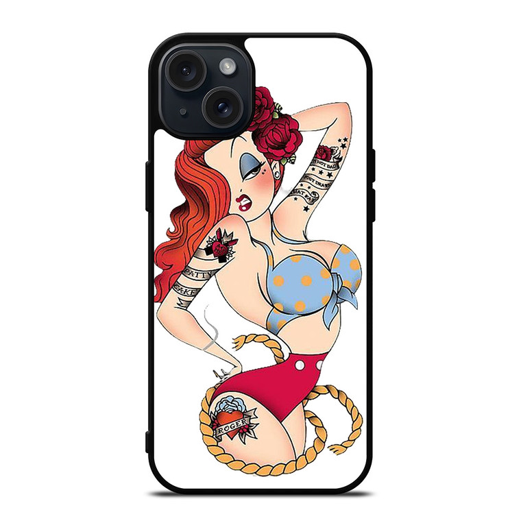SAILOR JERRY TATTOO JESSICA RABBIT iPhone 15 Plus Case Cover