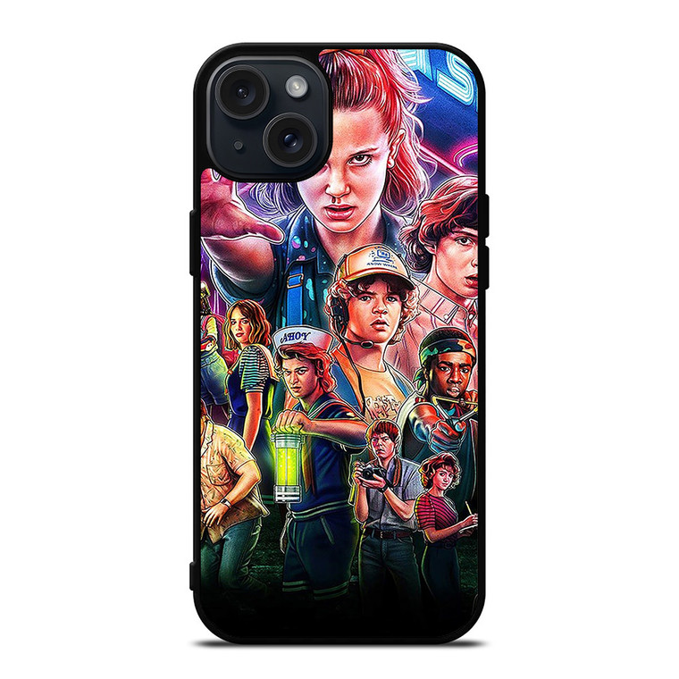 STRANGER THINGS CHARACTERS ART iPhone 15 Plus Case Cover