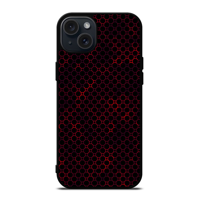 STYLISH HEXAGONAL RED PATTERN iPhone 15 Plus Case Cover