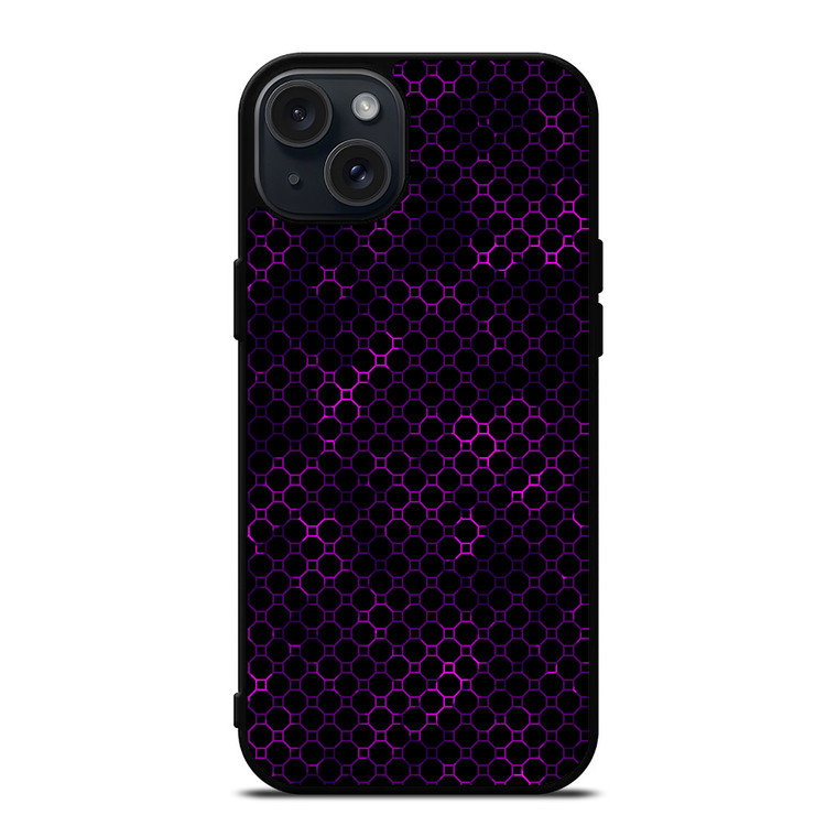STYLISH HEXAGONAL VIOLET PATTERN iPhone 15 Plus Case Cover STYLISH HEXAGONAL VIOLET PATTERN iPhone 15 Plus Case Cover