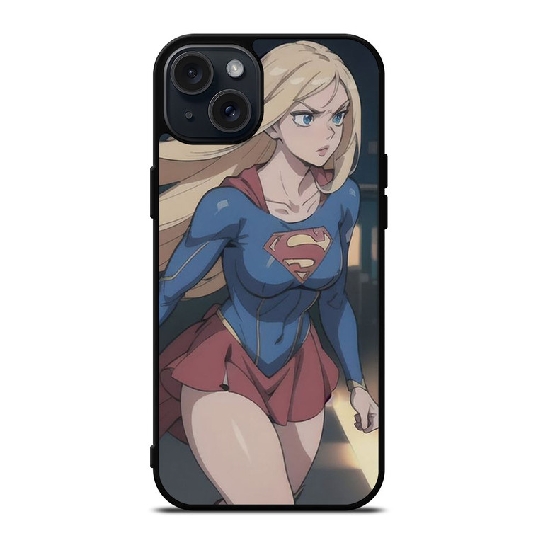 SUPER GIRL CARTOON MANGA ANIME iPhone 15 Plus Case Cover