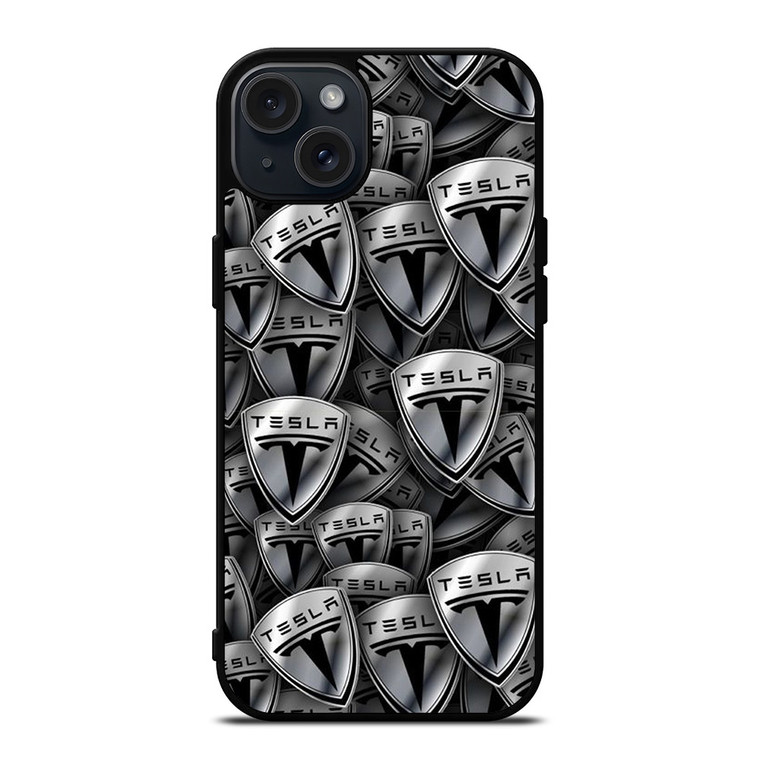TESLA METAL LOGO COLLAGE iPhone 15 Plus Case Cover
