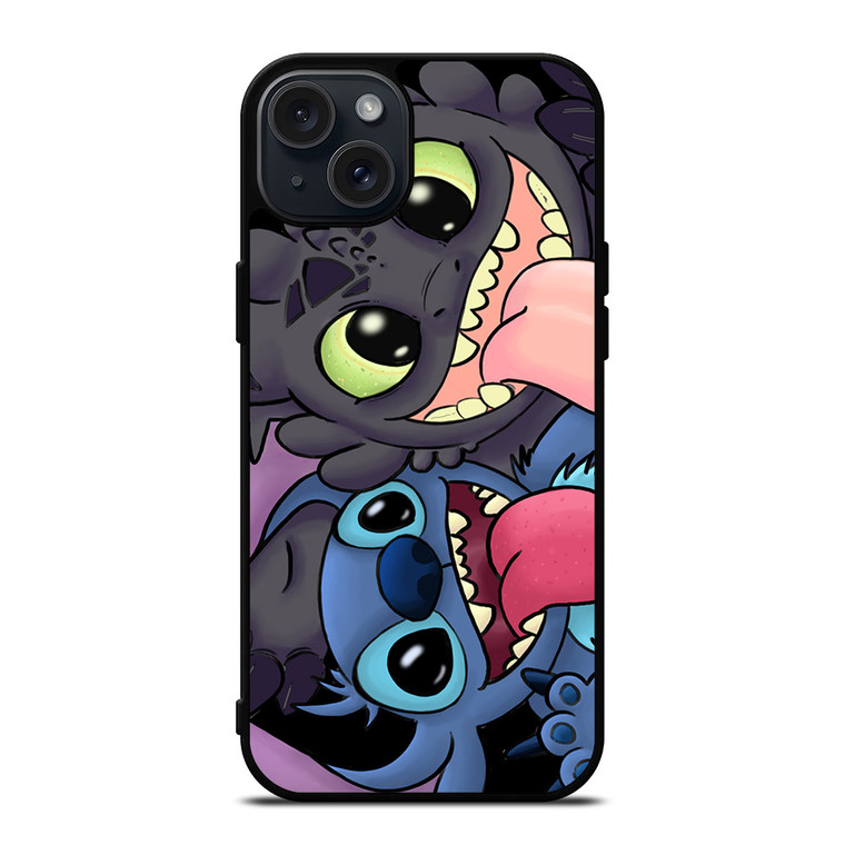TOOTHLESS AND STITCH CARTOON iPhone 15 Plus Case Cover