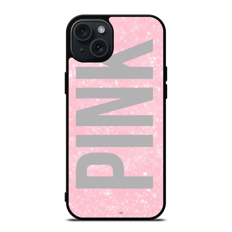 VICTORIA'S SECRET PINK SPARKLE LOGO iPhone 15 Plus Case Cover