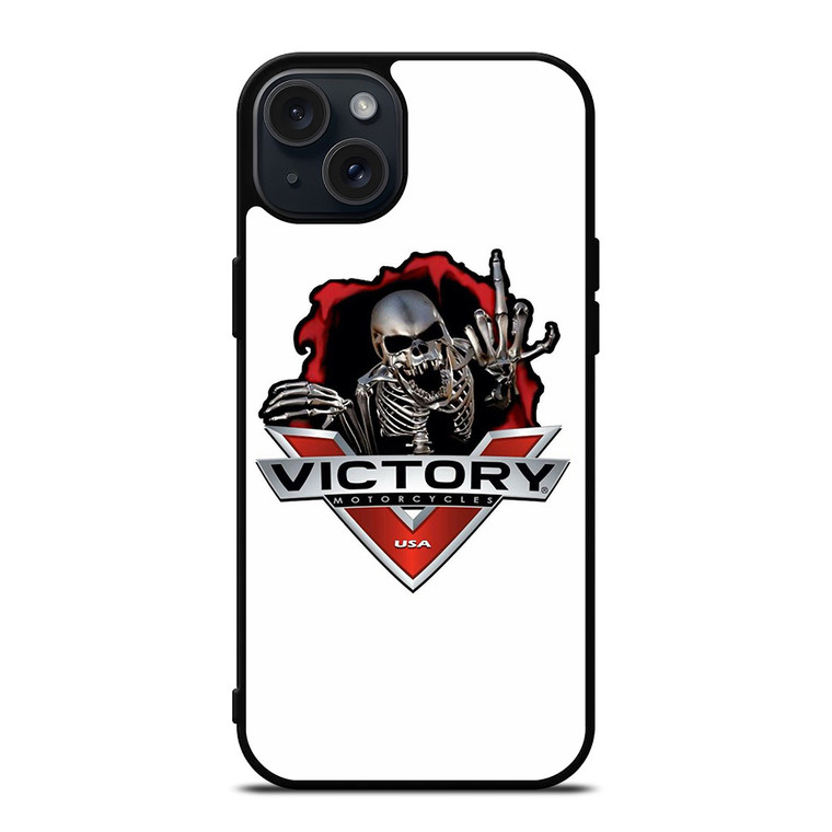 VICTORY MOTORCYCLE SKULL USA LOGO iPhone 15 Plus Case Cover