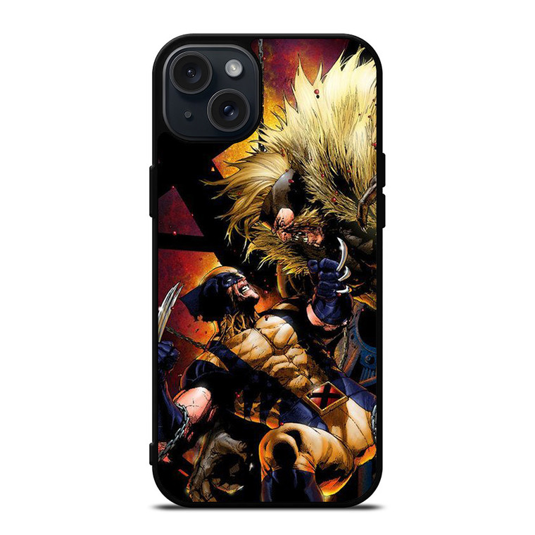 WOLVERINE VS SABRETOOTH iPhone 15 Plus Case Cover