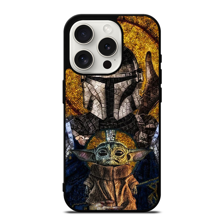 BABY YODA AND THE MANDALORIAN MOSAIC iPhone 15 Pro Case Cover