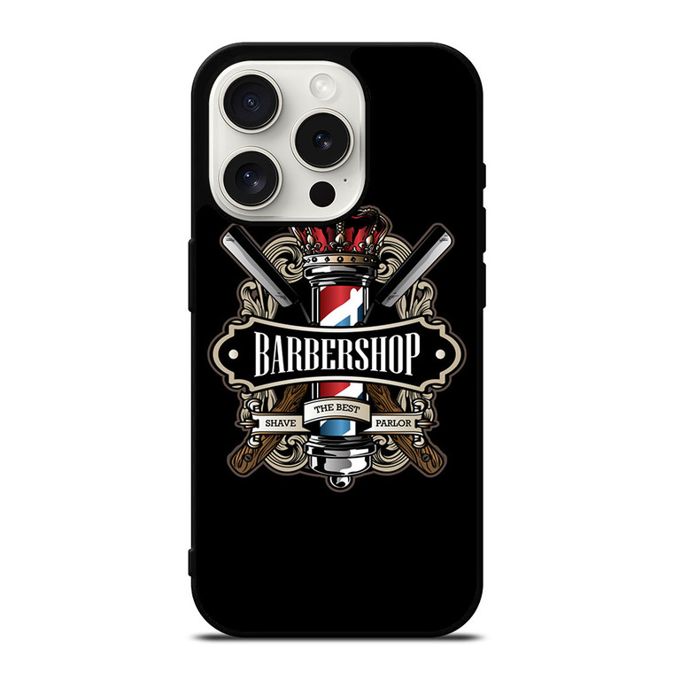 BARBERSHOP POLE HAIR CUT LOGO iPhone 15 Pro Case Cover