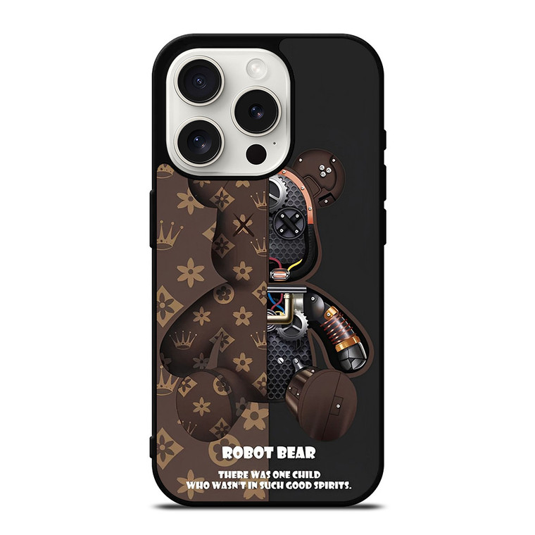 BEAR BRICK KAWS ROBOT BROWN iPhone 15 Pro Case Cover