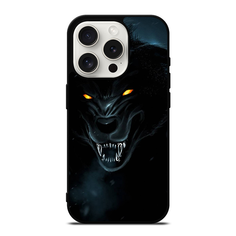 BLACK WILD WOLF iPhone 15 Pro Case Cover