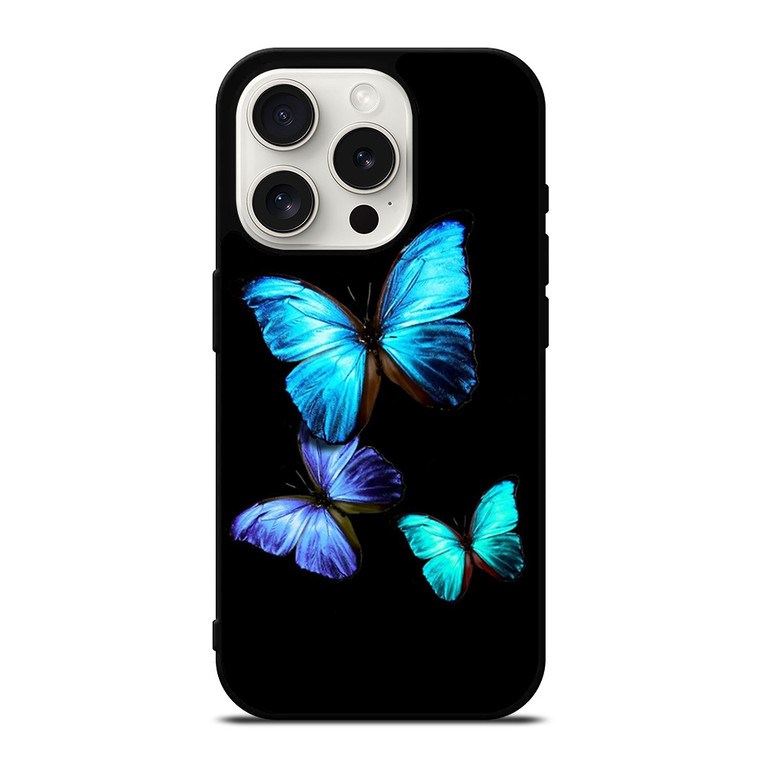 BLUE BUTTERFLY ART iPhone 15 Pro Case Cover