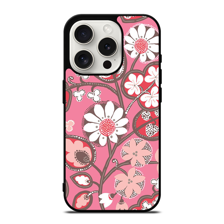 BLUSH PINK VERA BRADLEY PRINT iPhone 15 Pro Case Cover