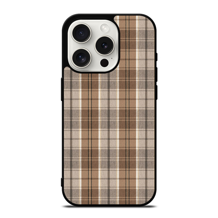 BROWN PLAID PATTERN iPhone 15 Pro Case Cover