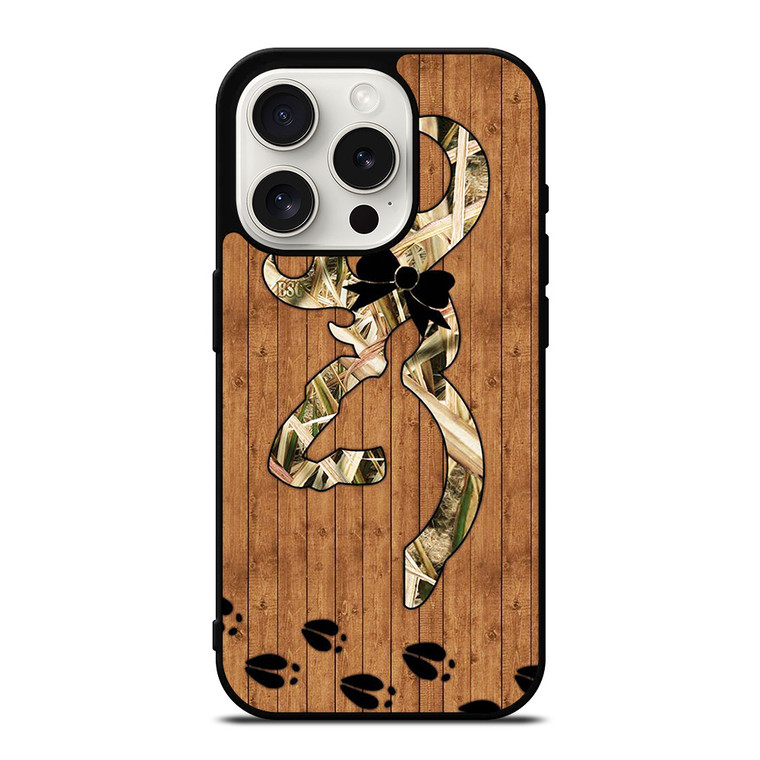 BROWNING WOODEN LOGO iPhone 15 Pro Case Cover