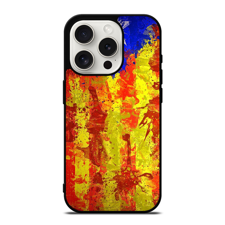 CATALONIA FLAG BRUSHES iPhone 15 Pro Case Cover