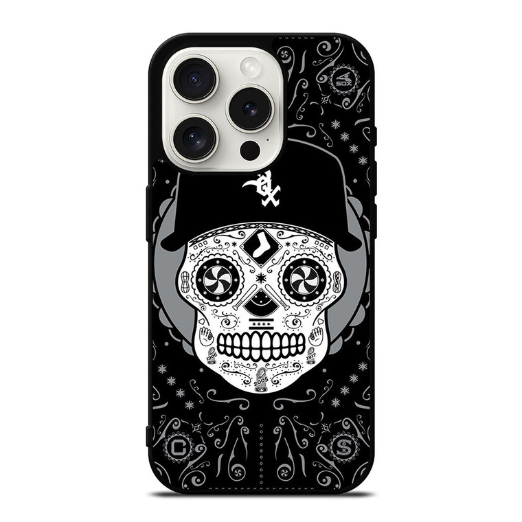 CHICAGO WHITE SOX LOGO SKULL ART iPhone 15 Pro Case Cover
