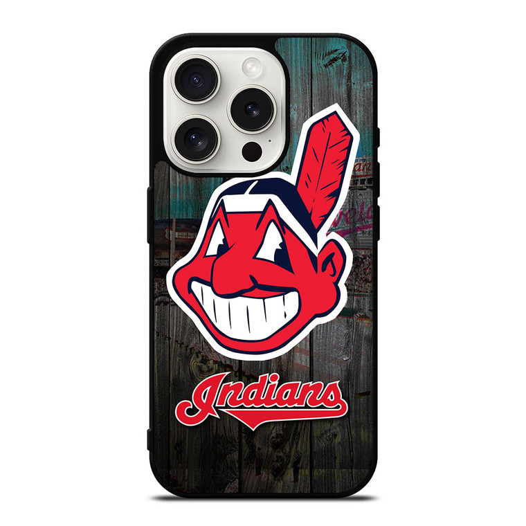 CLEVELAND INDIANS WOODEN LOGO iPhone 15 Pro Case Cover CLEVELAND INDIANS WOODEN LOGO iPhone 15 Pro Case Cover