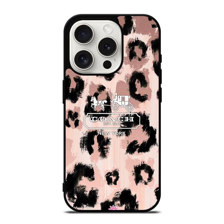 COACH NEW YORK LEOPARD SKIN iPhone 15 Pro Case Cover
