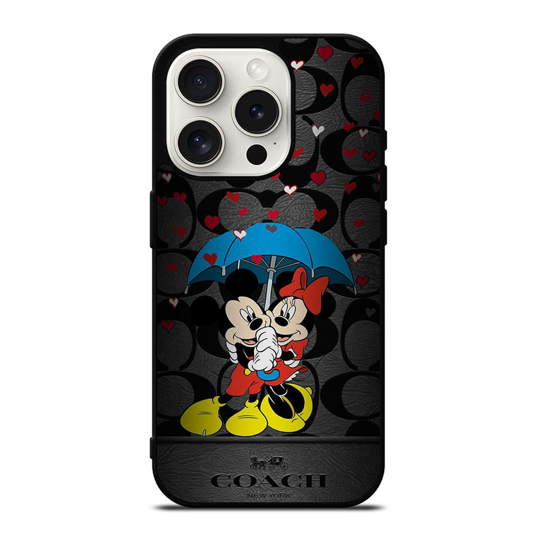 COACH NEW YORK MICKEY MINNIE MOUSE UMBRELLA iPhone 15 Pro Case Cover