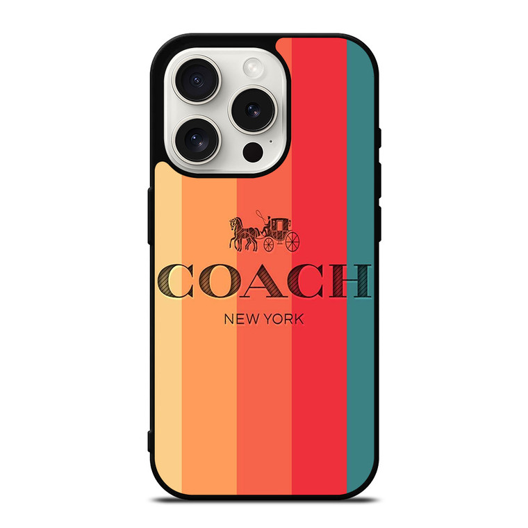 COACH NEW YORK STRIPES 2 iPhone 15 Pro Case Cover