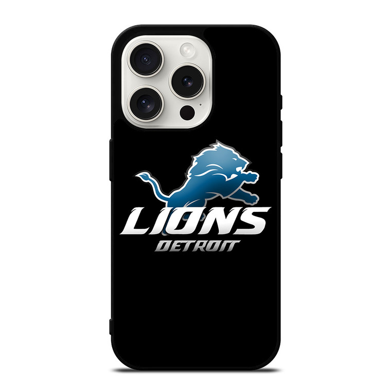DETROIT LIONS BLACK iPhone 15 Pro Case Cover