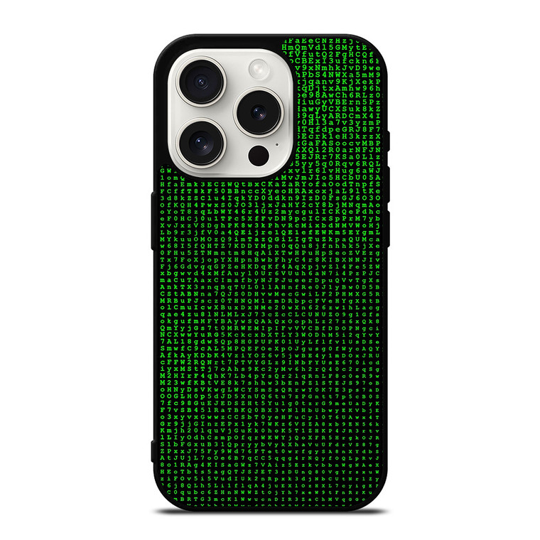 GREEN BINARY CODE PATTERN iPhone 15 Pro Case Cover