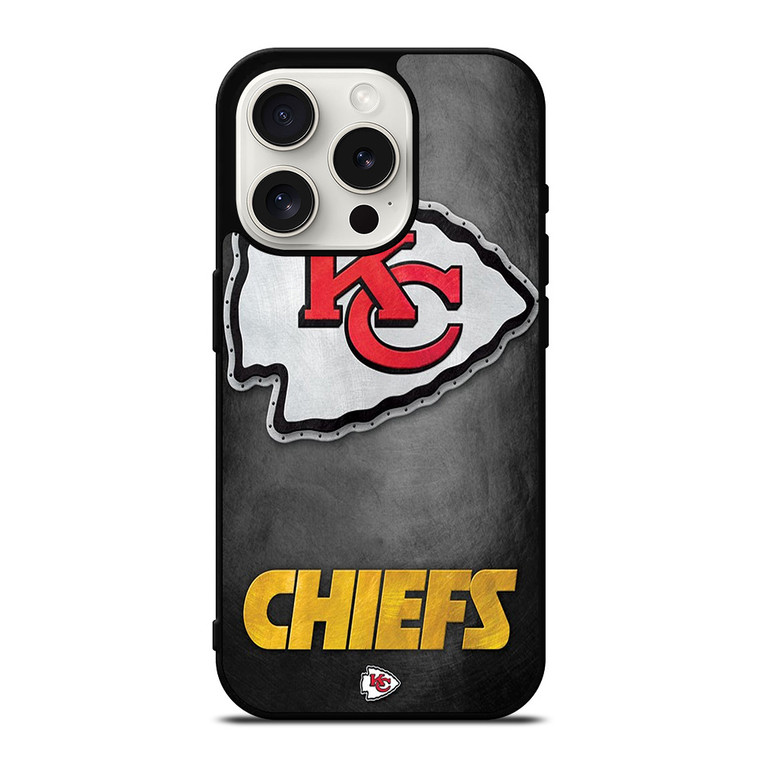 KANSAS CITY CHIEFS METAL LOGO iPhone 15 Pro Case Cover