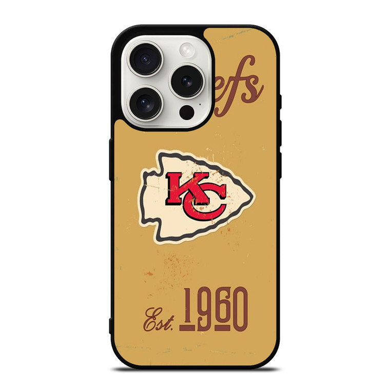 KANSAS CITY CHIEFS RUSTY LOGO iPhone 15 Pro Case Cover