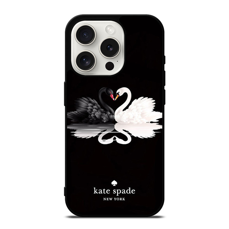 KATE SPADE BLACK WHITE SWAN iPhone 15 Pro Case Cover