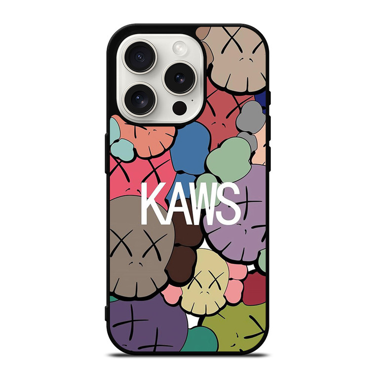 KAWS ICON FASHION FACES iPhone 15 Pro Case Cover