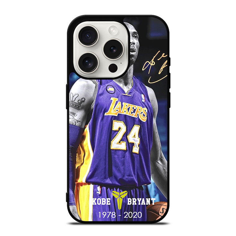 KOBE BRYANT 1978-2020 LAKERS iPhone 15 Pro Case Cover