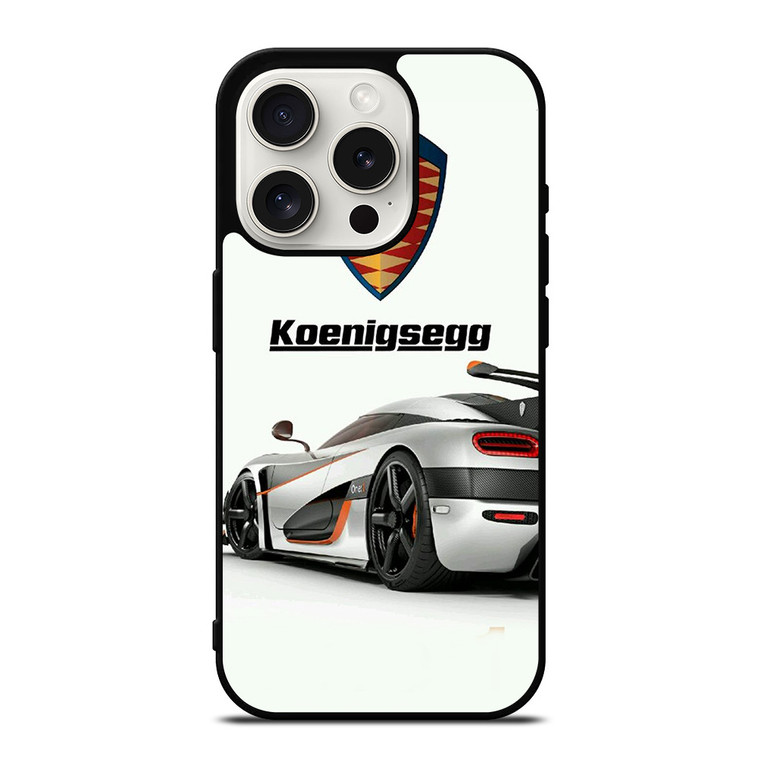 KOENIGSEGG WHITE CAR LOGO iPhone 15 Pro Case Cover