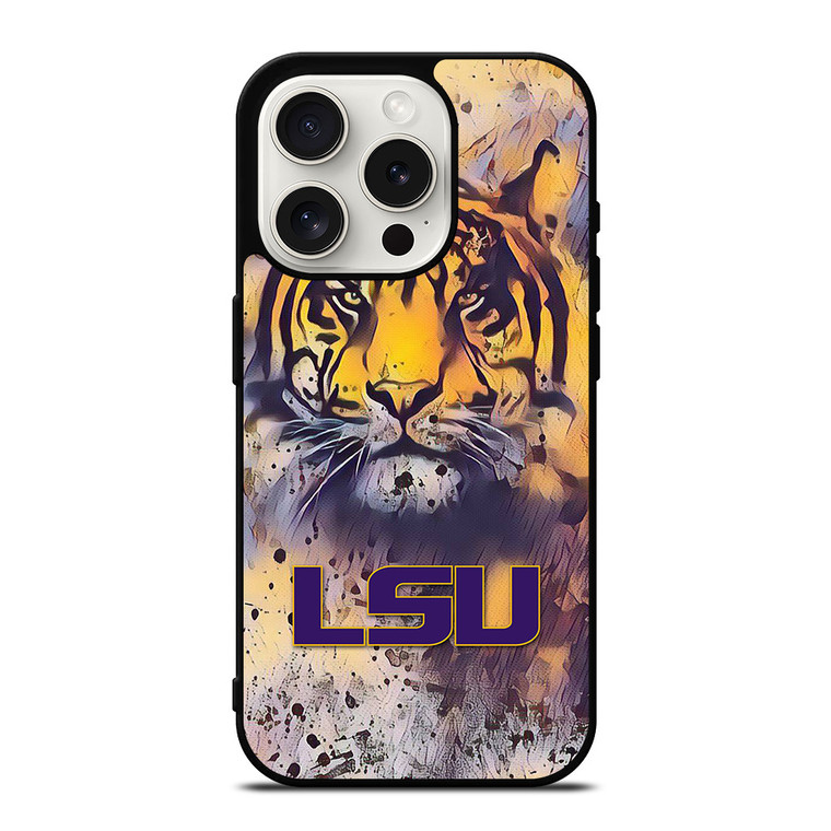 LSU TIGERS ART LOGO iPhone 15 Pro Case Cover