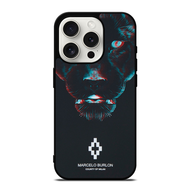 MARCELO BURLON BLACK PANTHER iPhone 15 Pro Case Cover MARCELO BURLON BLACK PANTHER iPhone 15 Pro Case Cover