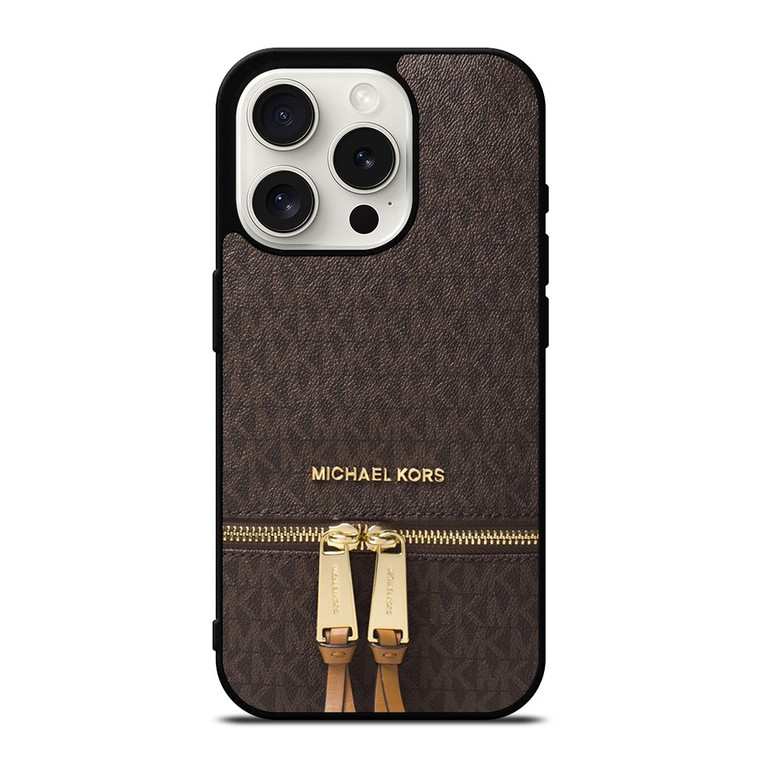 MICHAEL KORS MK LOGO BACKPACK BROWN BAG iPhone 15 Pro Case Cover