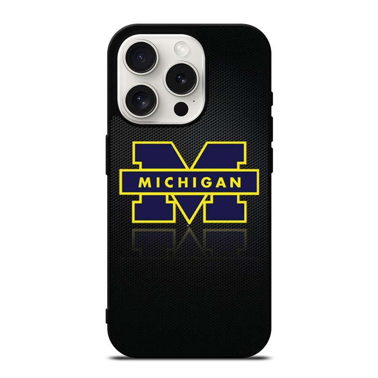 MICHIGAN WOLVERINES METAL LOGO iPhone 15 Pro Case Cover