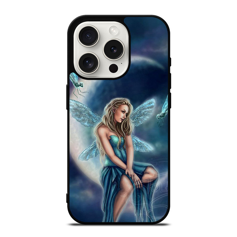 MOON DRAGONFLY FAIRY ART iPhone 15 Pro Case Cover