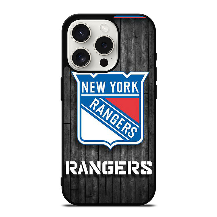 NEW YORK RANGERS WOODEN LOGO iPhone 15 Pro Case Cover