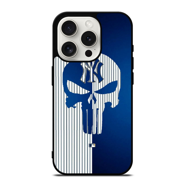 NEW YORK YANKEES SKULL PUNISHER iPhone 15 Pro Case Cover