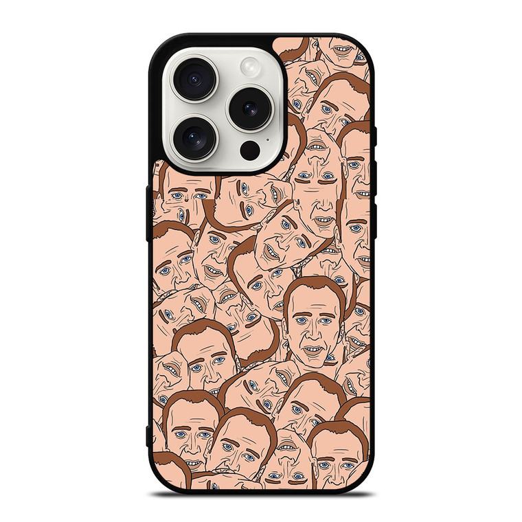NICOLAS CAGE CARTOON COLLAGE iPhone 15 Pro Case Cover