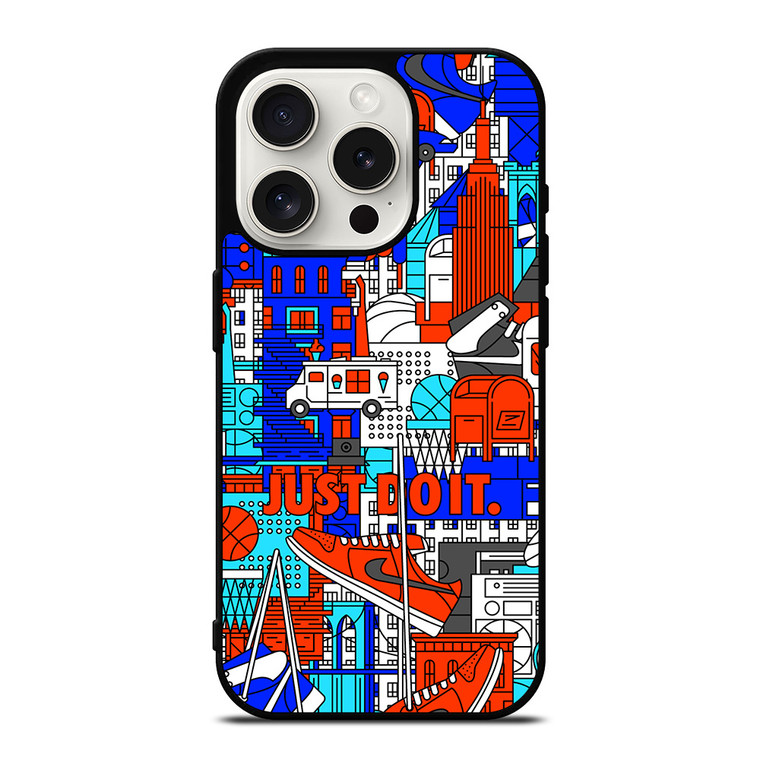 NIKE JUST DO IT ART COLLAGE iPhone 15 Pro Case Cover