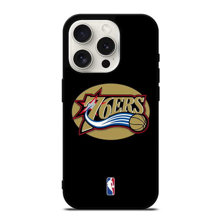 PHILADELPHIA 76ERS NBA GOLD LOGO iPhone 15 Pro Case Cover
